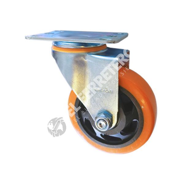 Rueda de PVC 100x32mm Base Giratoria Alta Resistencia
