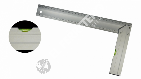 Escuadra aluminio 30cm con Nivel para Carpintero