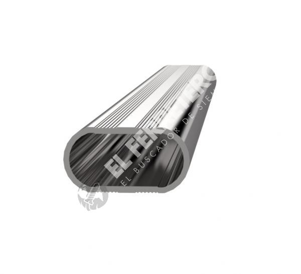 Caño para Interior Placard Aluminio Oval 26x15mm. - 100cm.